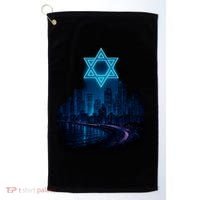 Tel Aviv Neon Futuristic Golf Towel thumb 0