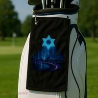 Tel Aviv Neon Futuristic Golf Towel thumb 2