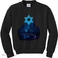 Tel Aviv Neon Futuristic Kids Sweatshirt thumb 0