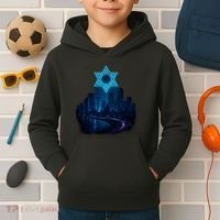 Tel Aviv Neon Futuristic Kids Hoodie thumb 2