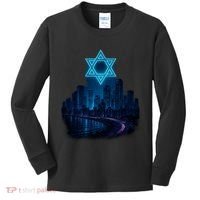 Tel Aviv Neon Futuristic Kids Long Sleeve Shirt thumb 0