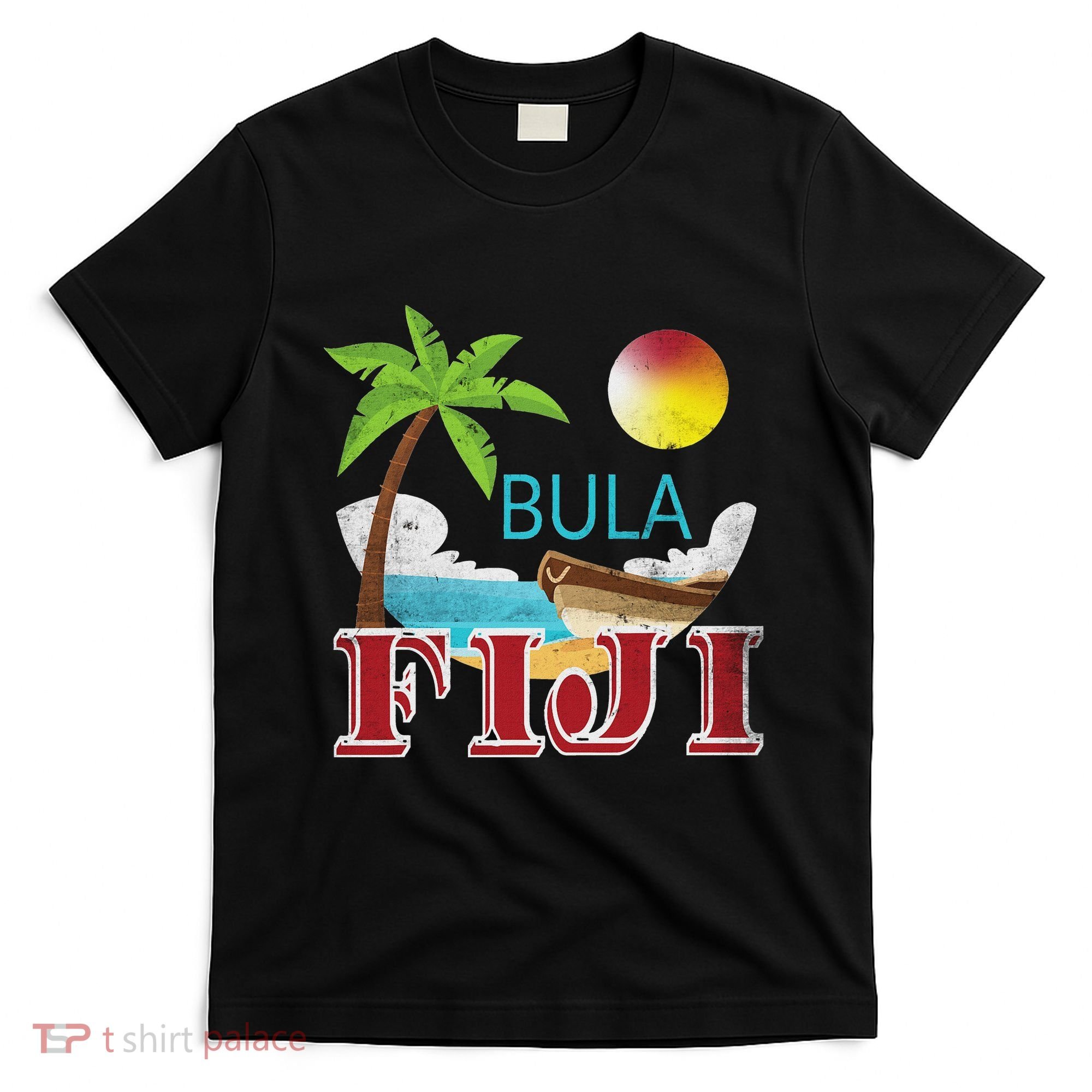 Tourist And Native Fiji Bula Vintage Grunge Vacation T-Shirt