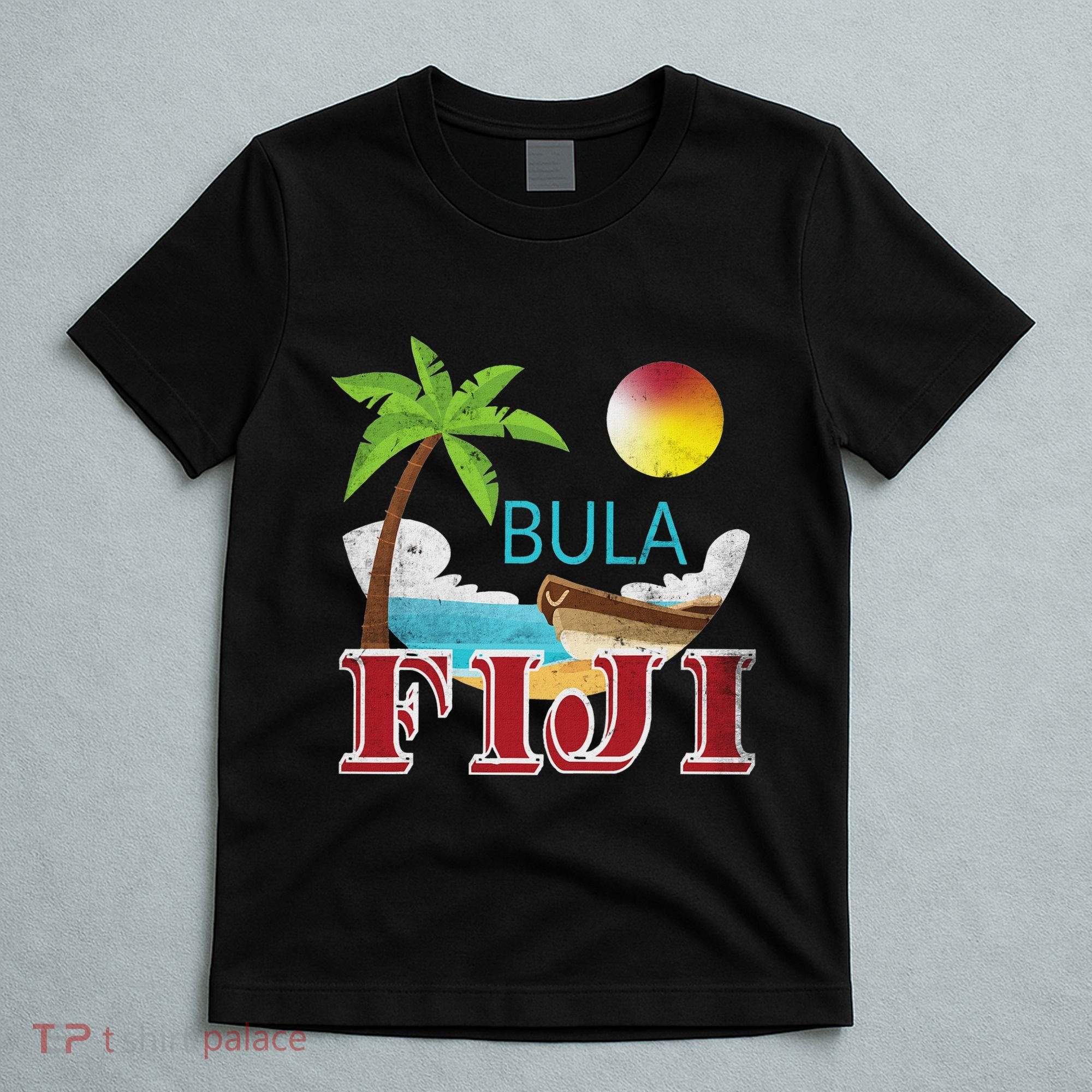 Tourist And Native Fiji Bula Vintage Grunge Vacation T-Shirt