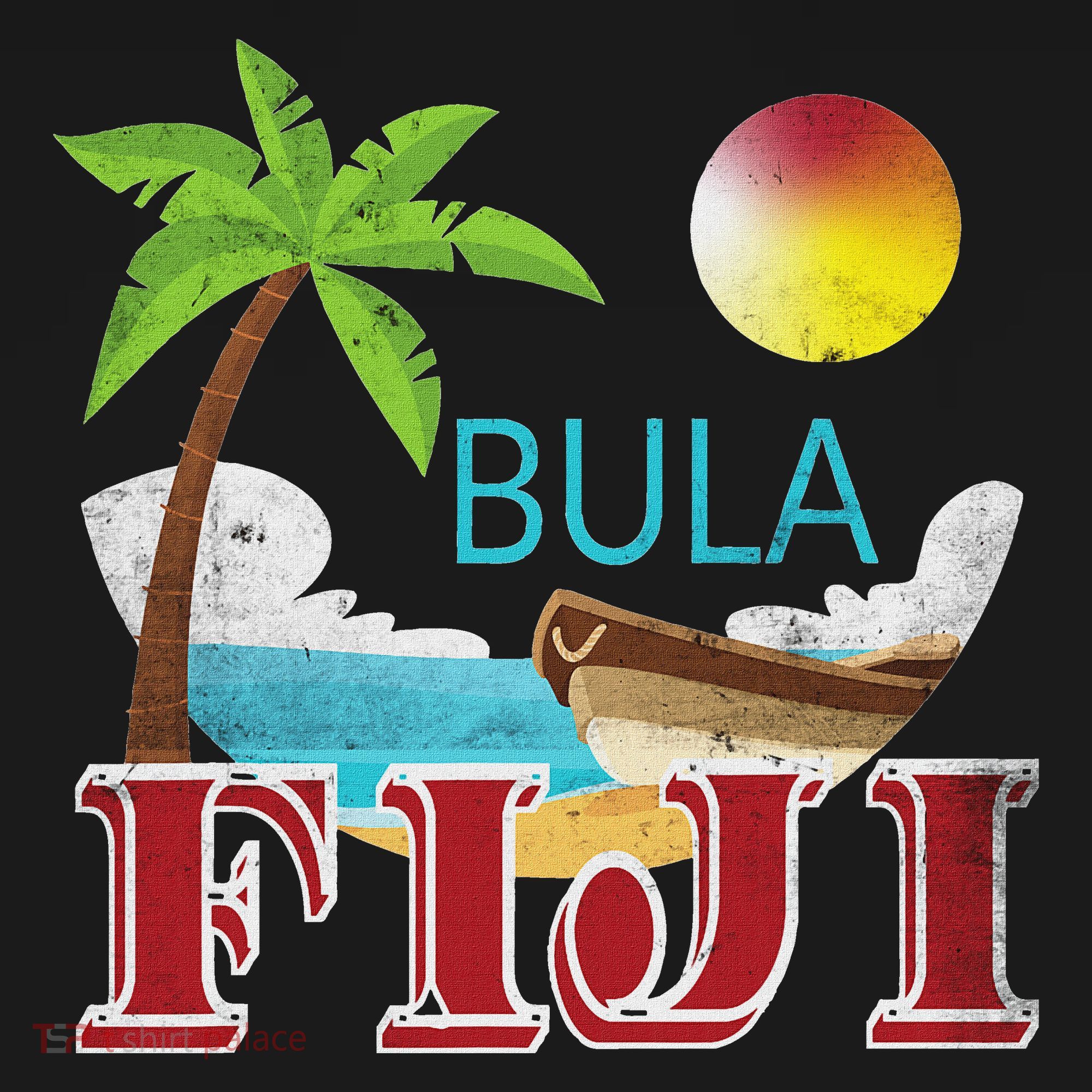 Tourist And Native Fiji Bula Vintage Grunge Vacation T-Shirt