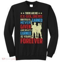 There Are No ExSoldiers Authentic Veteran US Veteran Motivational Slogan Sweatshirt thumb 0