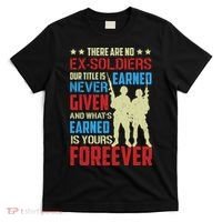 There Are No ExSoldiers Authentic Veteran US Veteran Motivational Slogan T-Shirt thumb 0