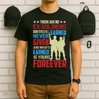 There Are No ExSoldiers Authentic Veteran US Veteran Motivational Slogan T-Shirt thumb 6