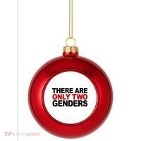 There Are Only Two Genders Plastic Christmas Ball Ornament thumb 0