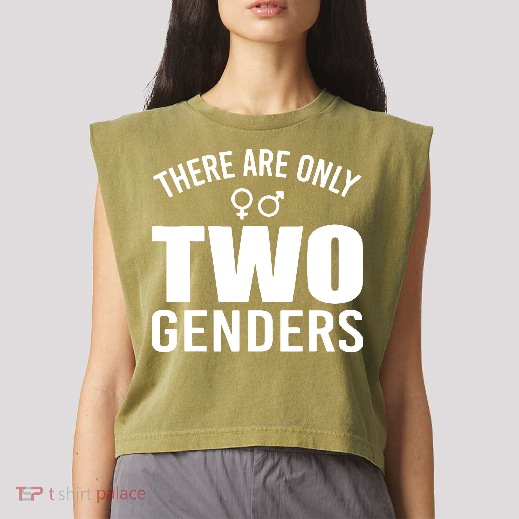 There Are Only Two Genders Gender Garment-Dyed Women's Muscle Tee