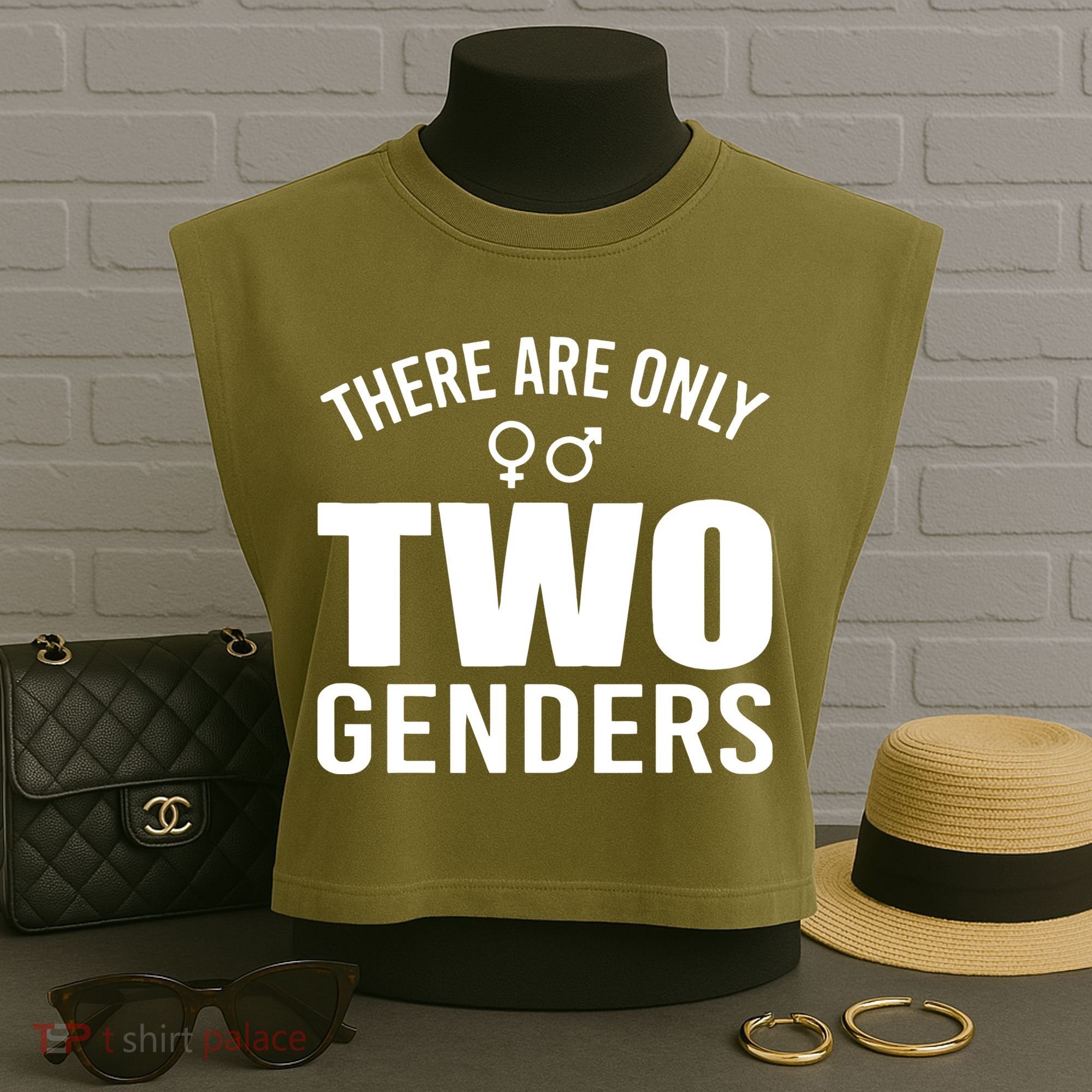 There Are Only Two Genders Gender Garment-Dyed Women's Muscle Tee