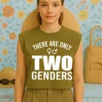 There Are Only Two Genders Gender Garment-Dyed Women's Muscle Tee thumb 4
