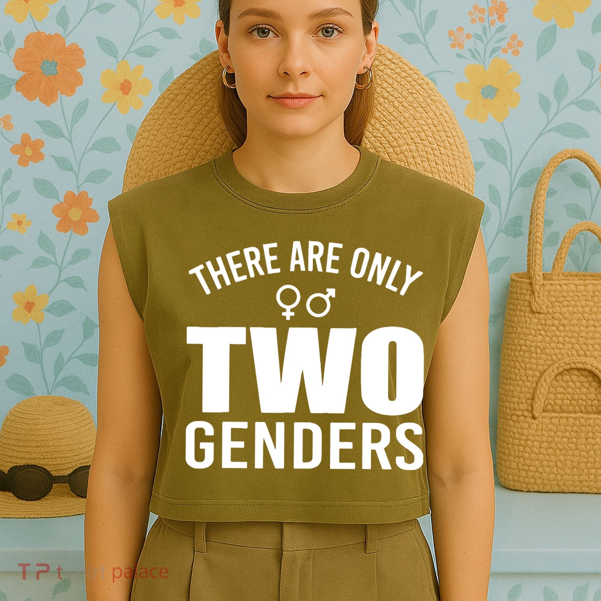 There Are Only Two Genders Gender Garment-Dyed Women's Muscle Tee