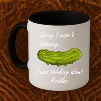Thinking About Pickles Funny Saying Ferted Cucumber Gift Coffee Mug thumb 2