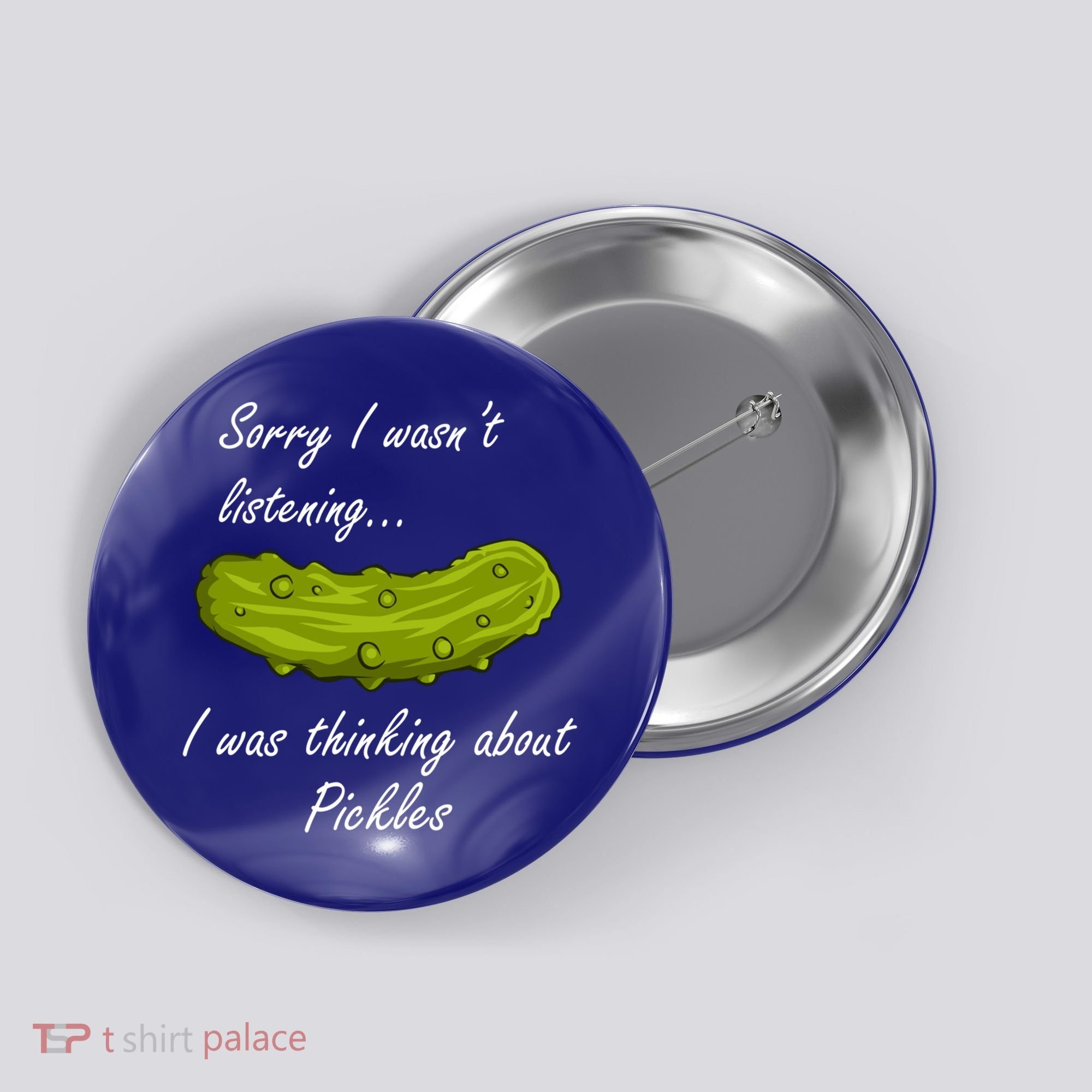 Thinking About Pickles Funny Saying Ferted Cucumber Gift Button