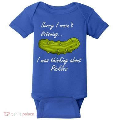 Thinking About Pickles Funny Saying Ferted Cucumber Gift Baby Bodysuit