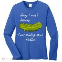 Thinking About Pickles Funny Saying Ferted Cucumber Gift Women's Long Sleeve Shirt thumb 0