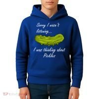 Thinking About Pickles Funny Saying Ferted Cucumber Gift Kids Hoodie thumb 4