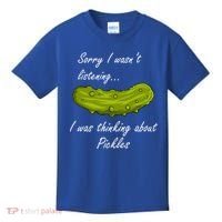 Thinking About Pickles Funny Saying Ferted Cucumber Gift Kids T-Shirt thumb 0