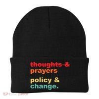 Thoughts And Prayers Policy And Change Human Rights Equality Beanie thumb 0