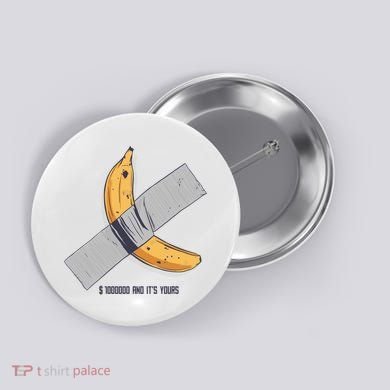 Taped Banana Funny Button
