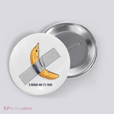 Taped Banana Funny Button