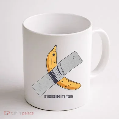 Taped Banana Funny Coffee Mug back