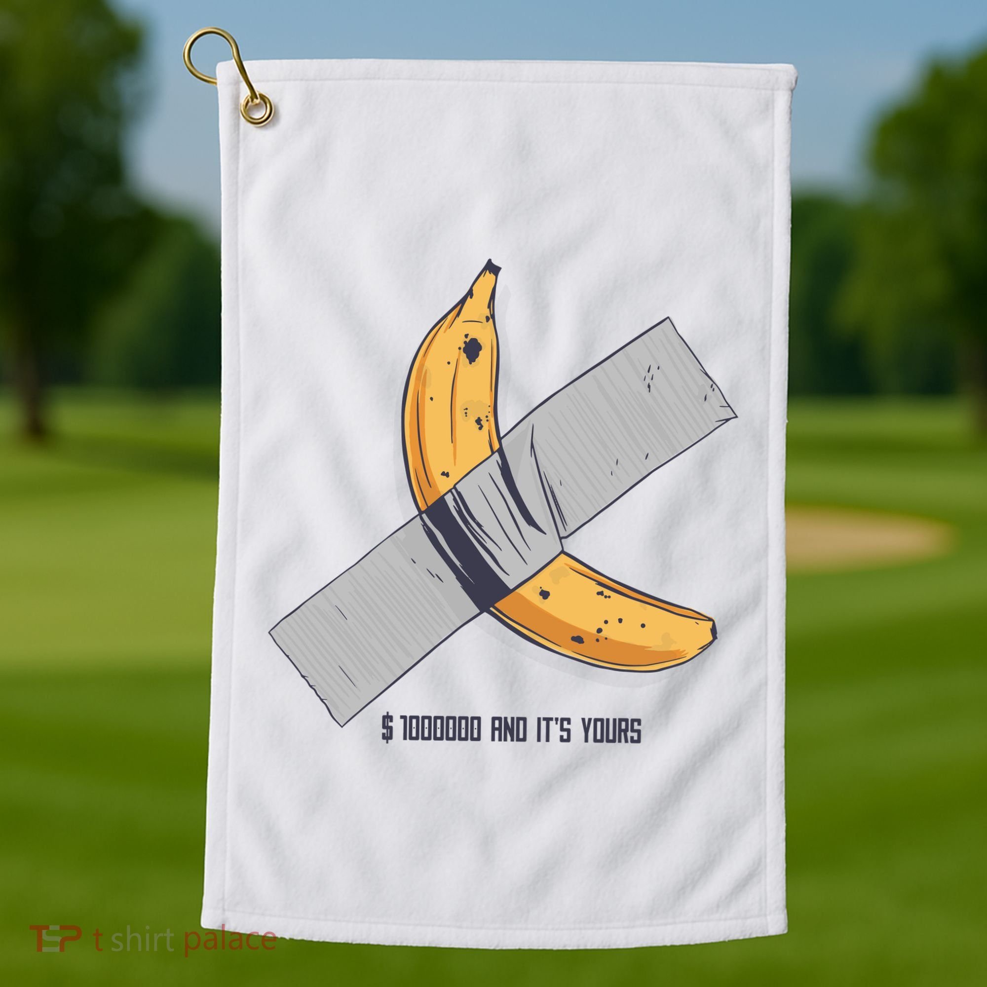Taped Banana Funny Golf Towel