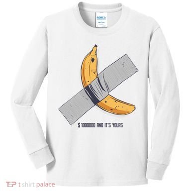 Taped Banana Funny Kids Long Sleeve Shirt