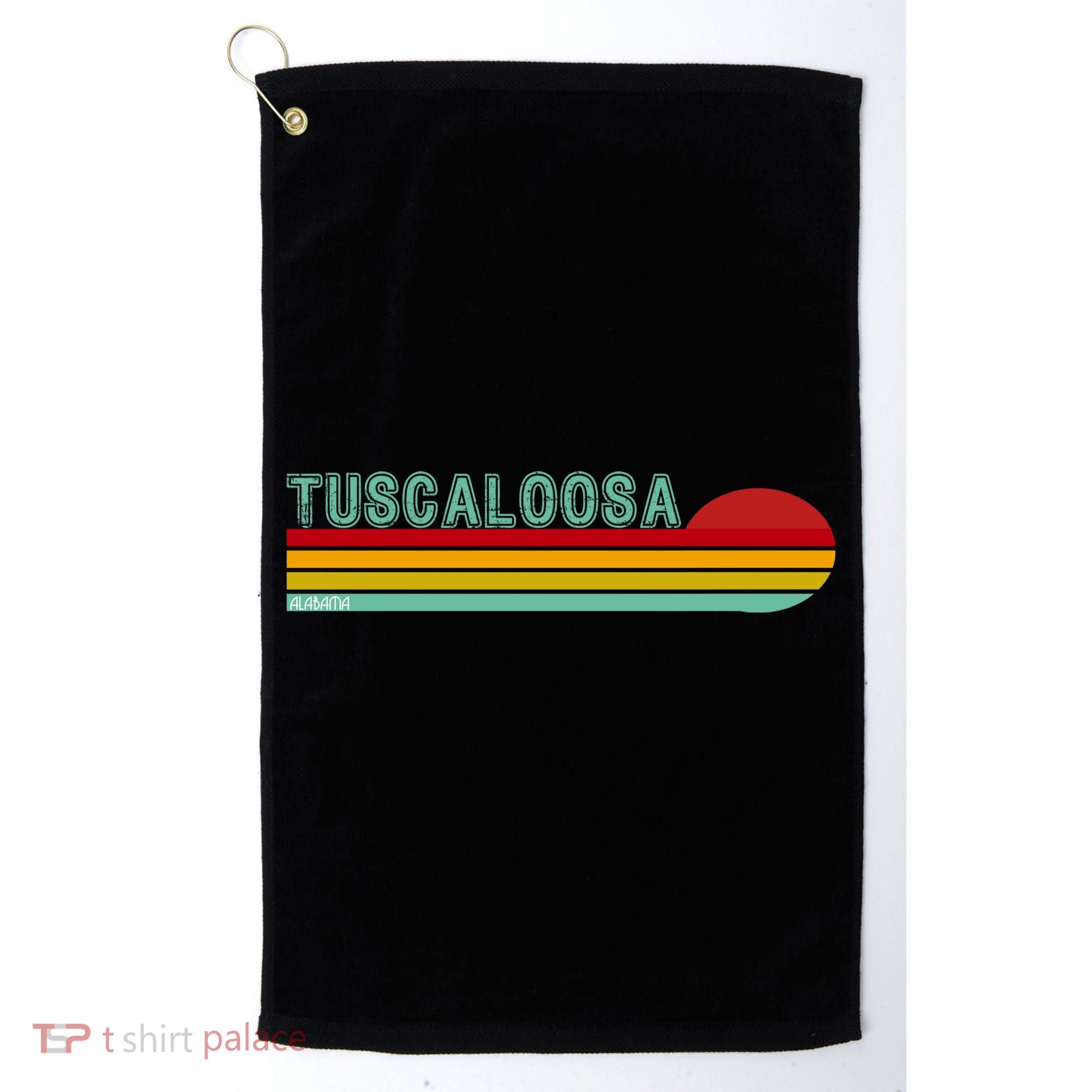 Tuscaloosa Alabama Retro Sunset Golf Towel
