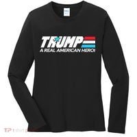 Trump A Real American Hero Women's Long Sleeve Shirt thumb 0