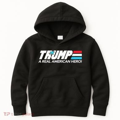 Trump A Real American Hero Kids Hoodie