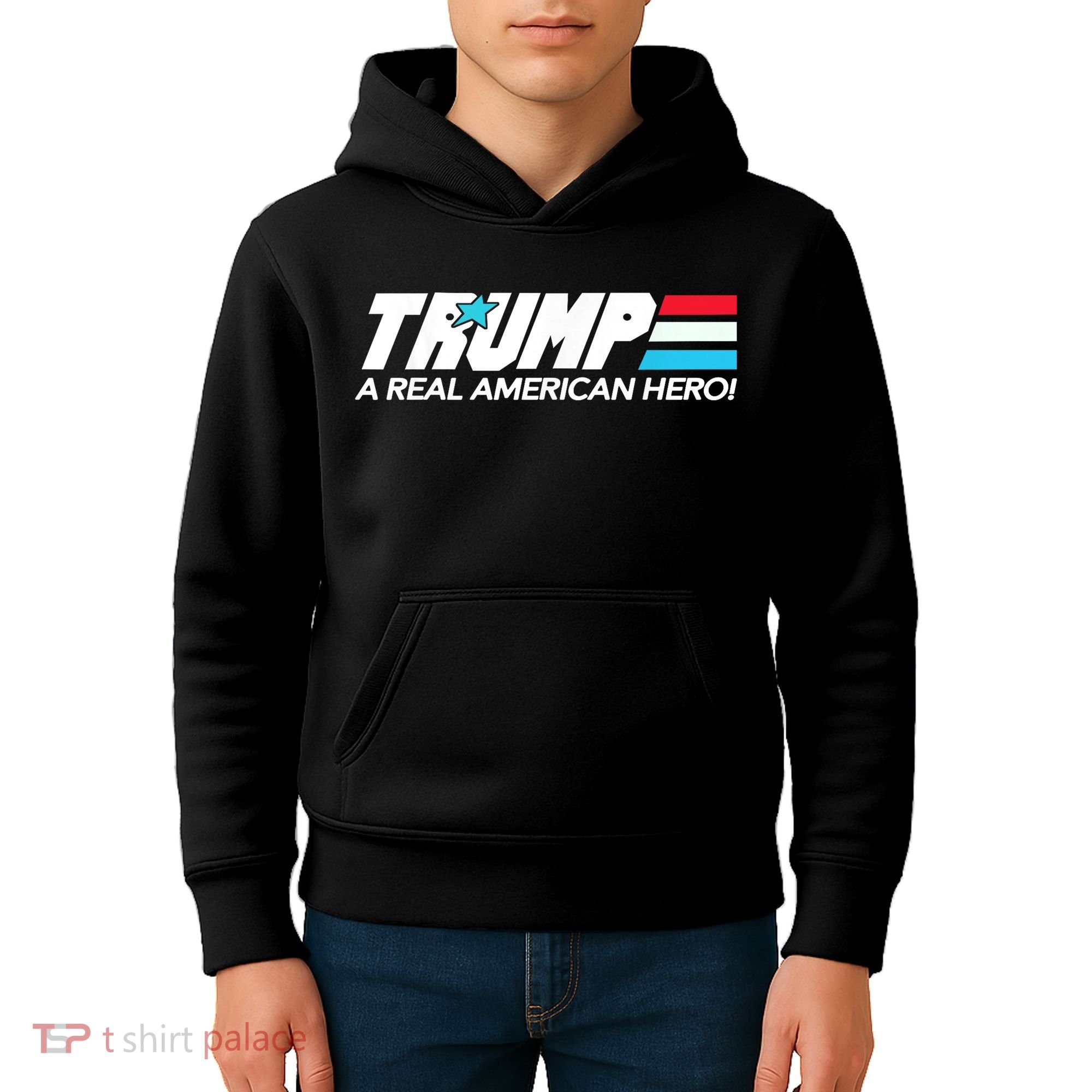Trump A Real American Hero Kids Hoodie