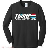 Trump A Real American Hero Kids Long Sleeve Shirt thumb 0