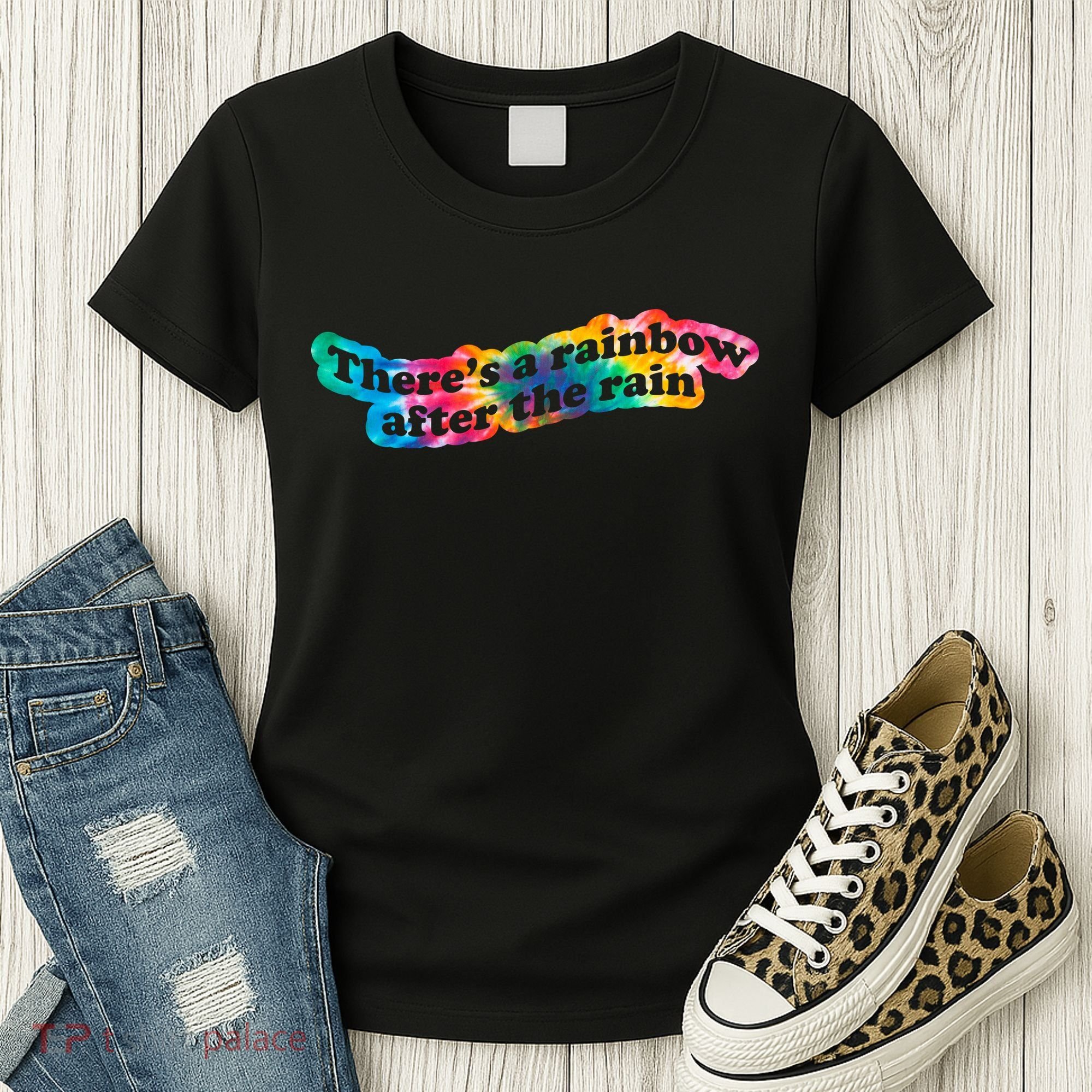 There's A Rainbow After The Rain Mental Health Awareness Women's T-Shirt