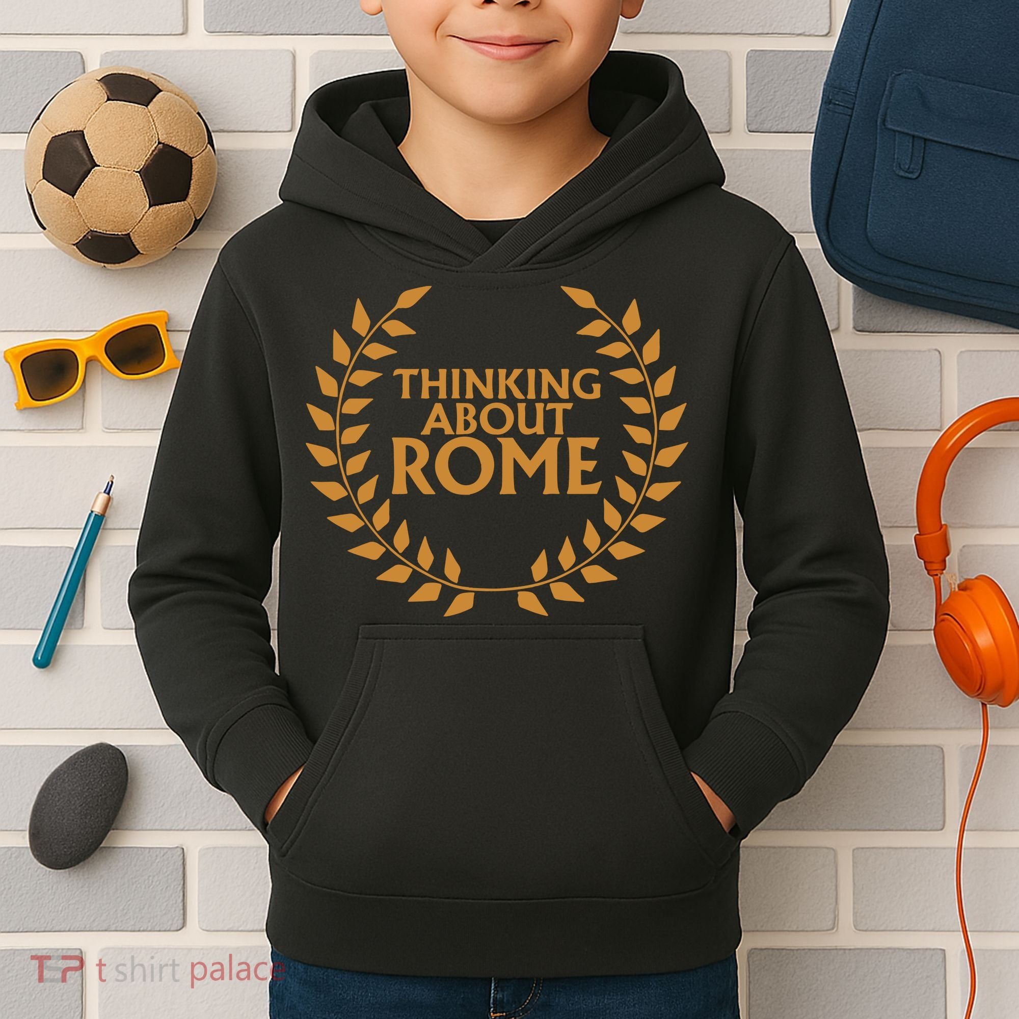 Thinking About Rome Kids Hoodie