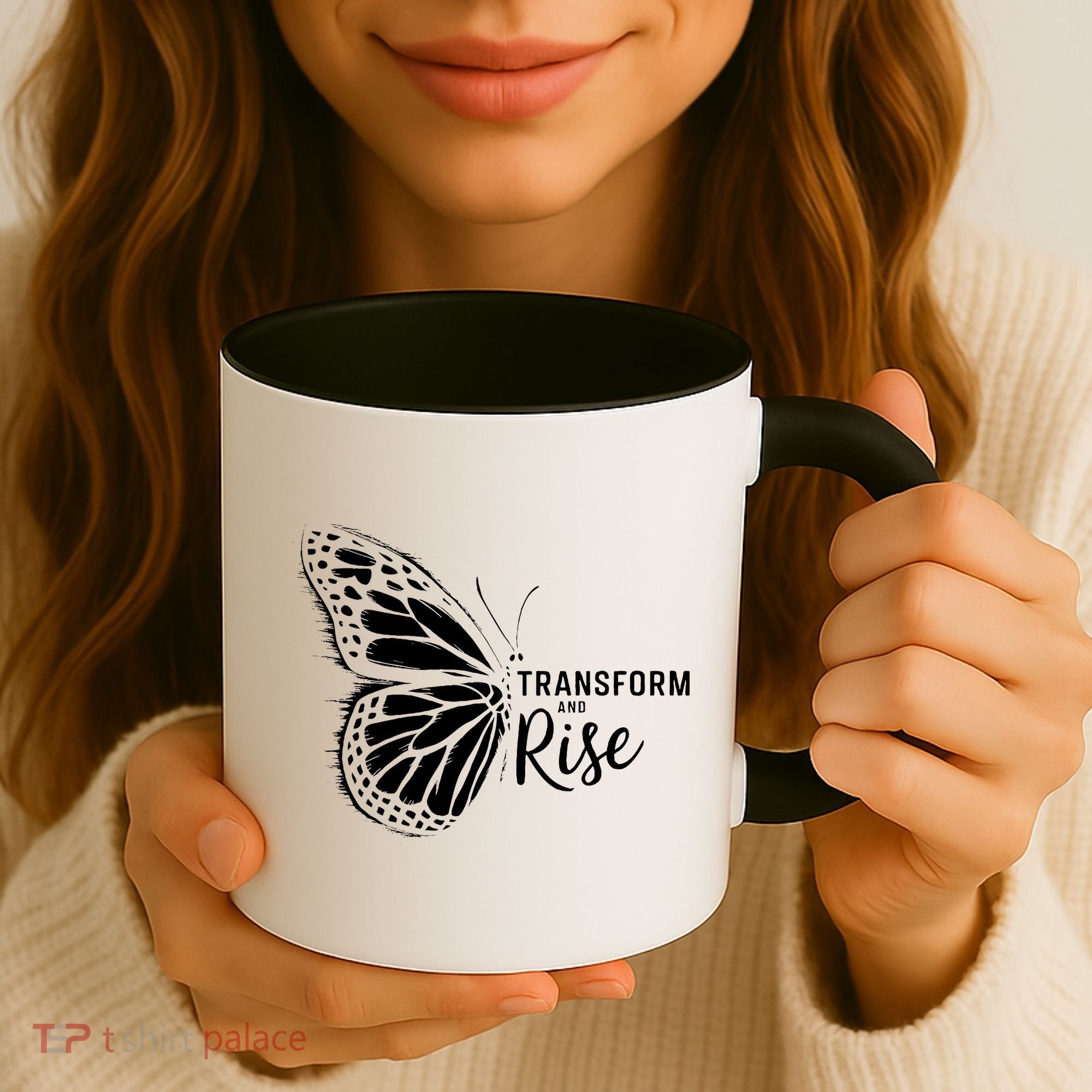 Transform And Rise Inspiring Butterfly Coffee Mug