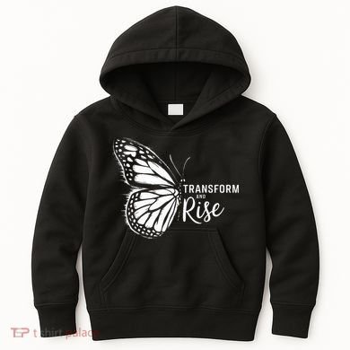 Transform And Rise Inspiring Butterfly Kids Hoodie