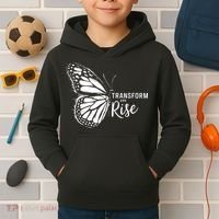 Transform And Rise Inspiring Butterfly Kids Hoodie thumb 2