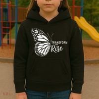 Transform And Rise Inspiring Butterfly Kids Hoodie thumb 3
