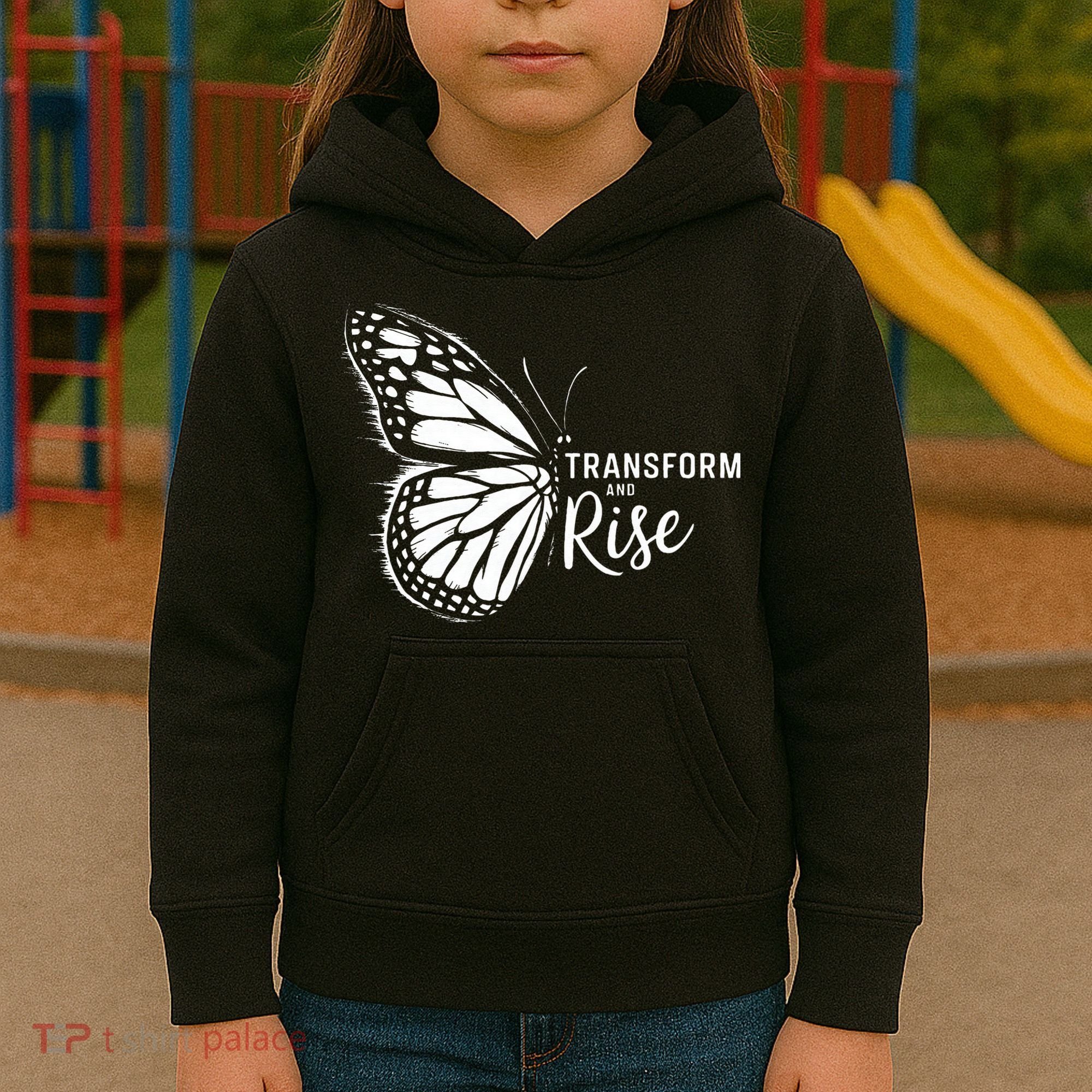 Transform And Rise Inspiring Butterfly Kids Hoodie