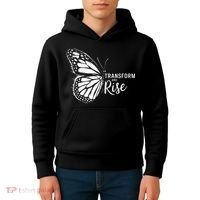 Transform And Rise Inspiring Butterfly Kids Hoodie thumb 4