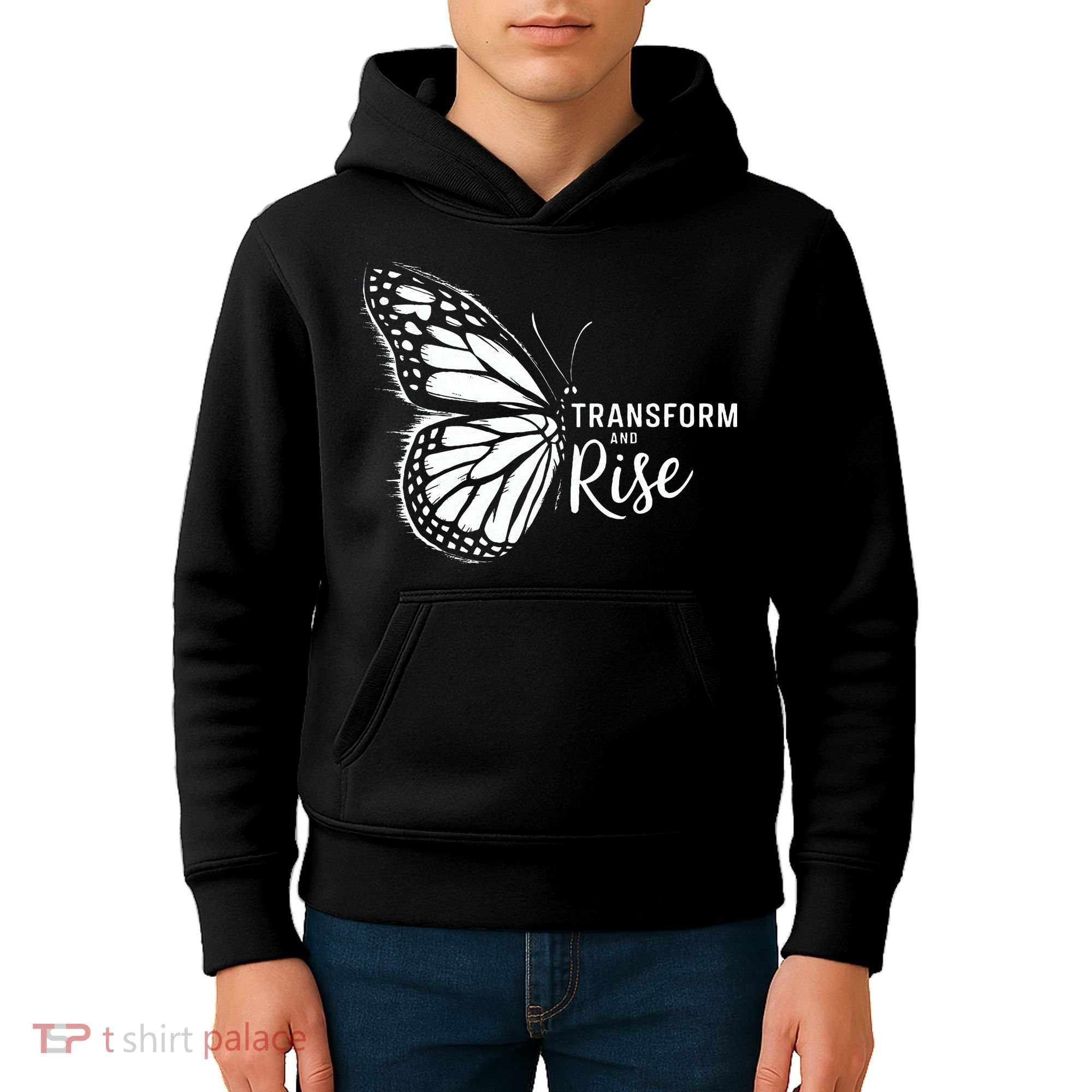 Transform And Rise Inspiring Butterfly Kids Hoodie
