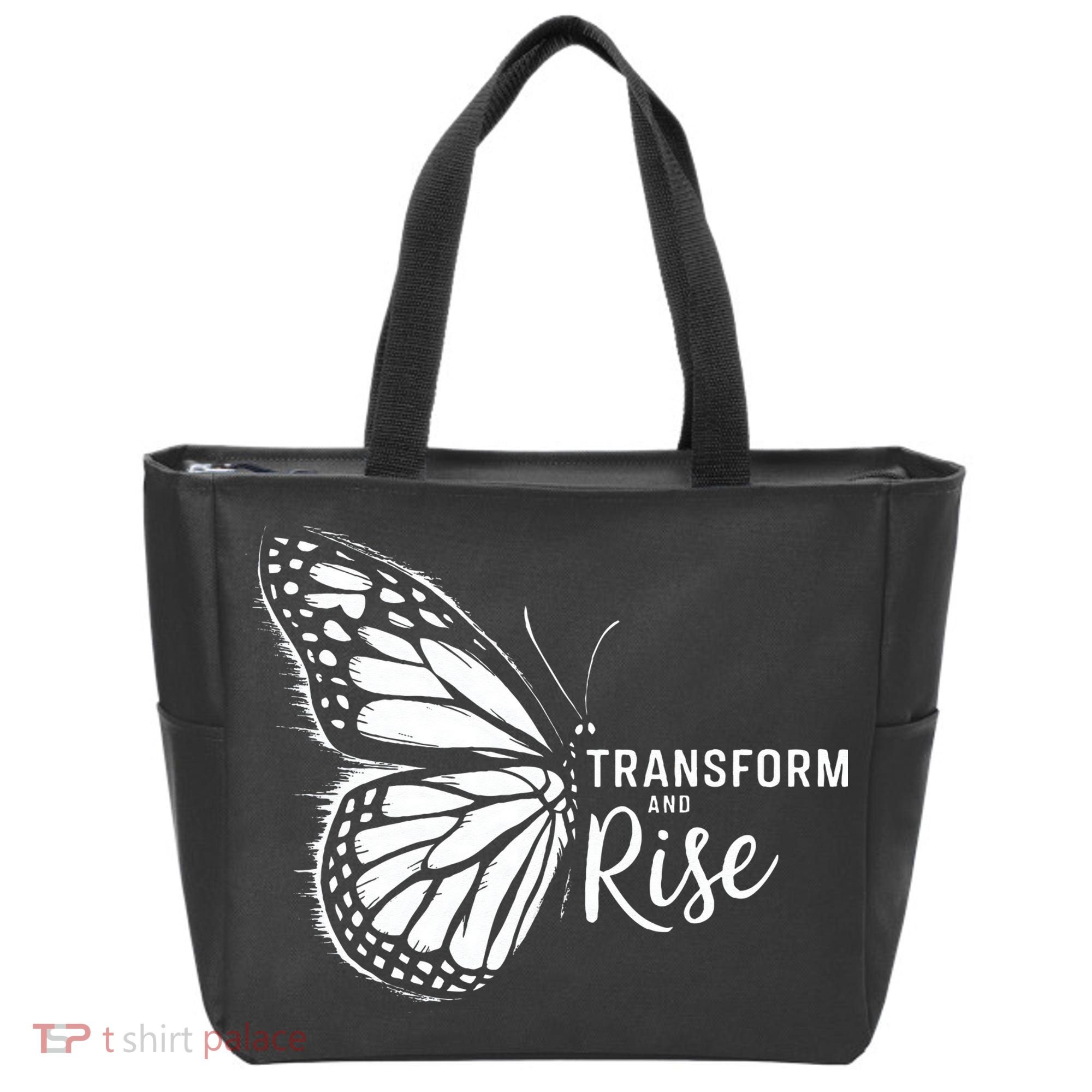 Transform And Rise Inspiring Butterfly Tote Bag