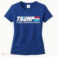 Trump A Real American Hero Women's T-Shirt thumb 0