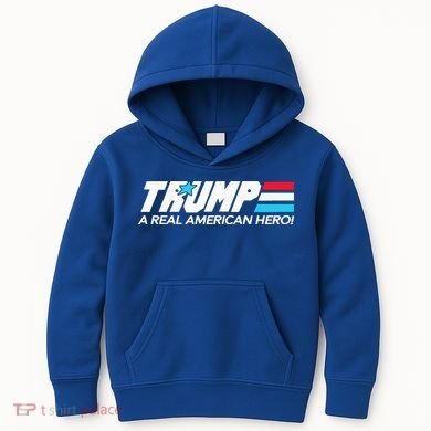 Trump A Real American Hero Kids Hoodie