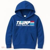 Trump A Real American Hero Kids Hoodie thumb 0