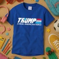Trump A Real American Hero Kids T-Shirt thumb 3