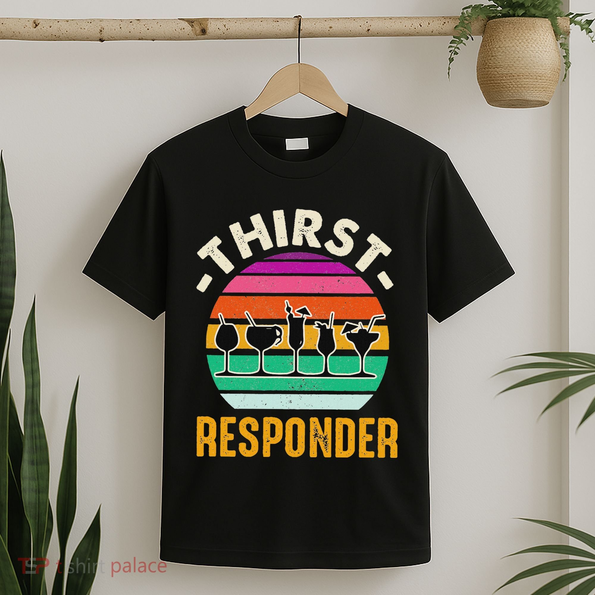 Thirst A Responder Funny Bartender Barman Barkeeper Barista T-Shirt