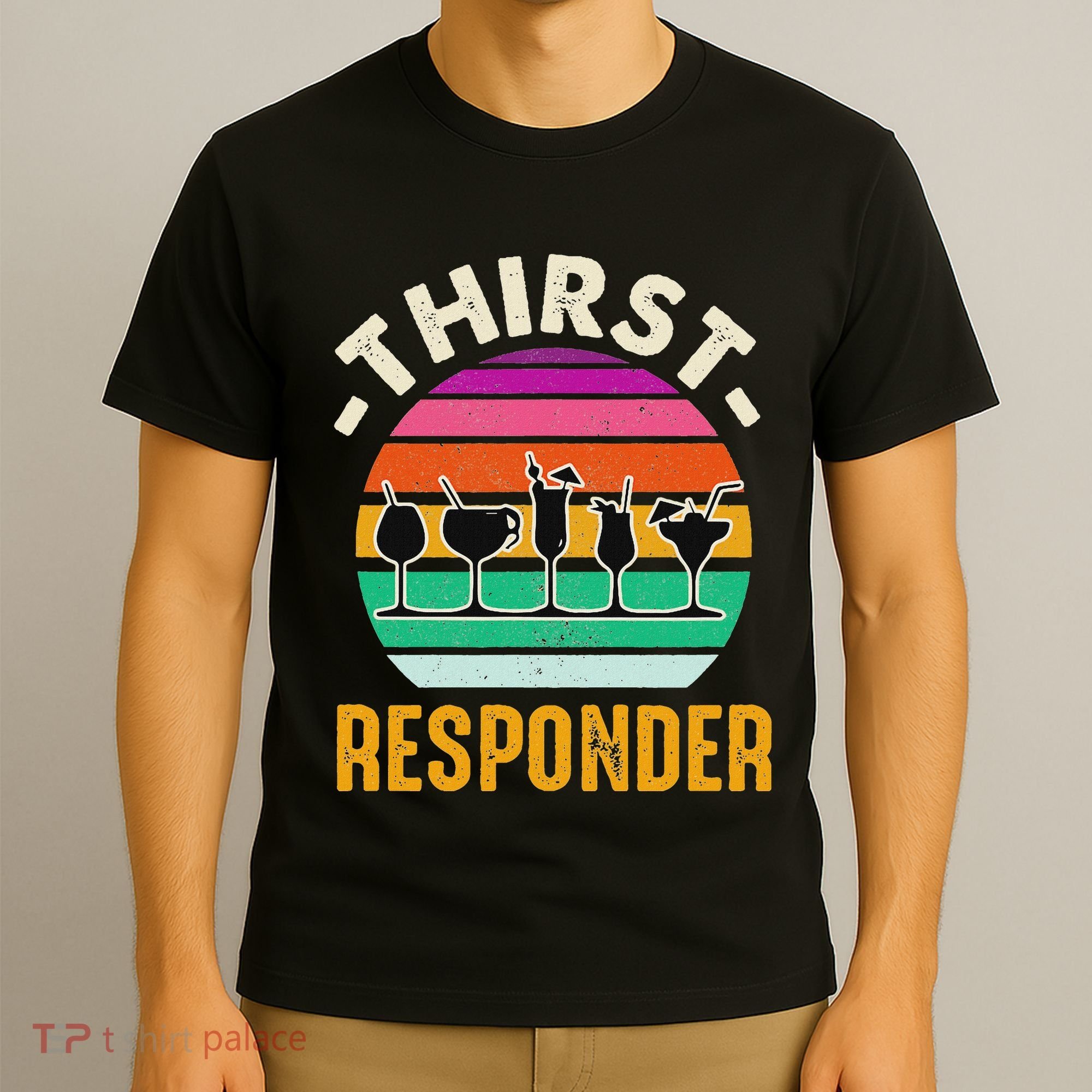 Thirst A Responder Funny Bartender Barman Barkeeper Barista T-Shirt