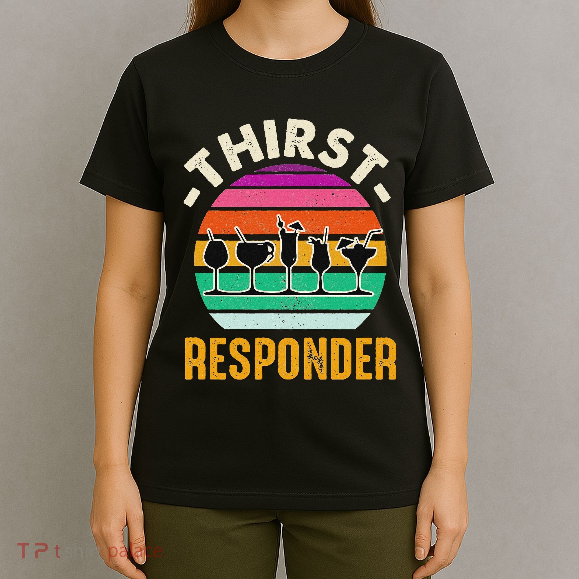 Thirst A Responder Funny Bartender Barman Barkeeper Barista T-Shirt